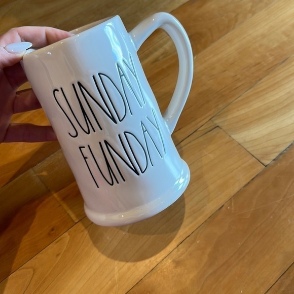 RAE DUNN mug SUNDAY FUNDAY big ceramic cup stein NEW farmhouse decor - Picture 2 of 3